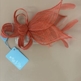 Max & Ellie Lily Comb Fascinator – Coral - H06
