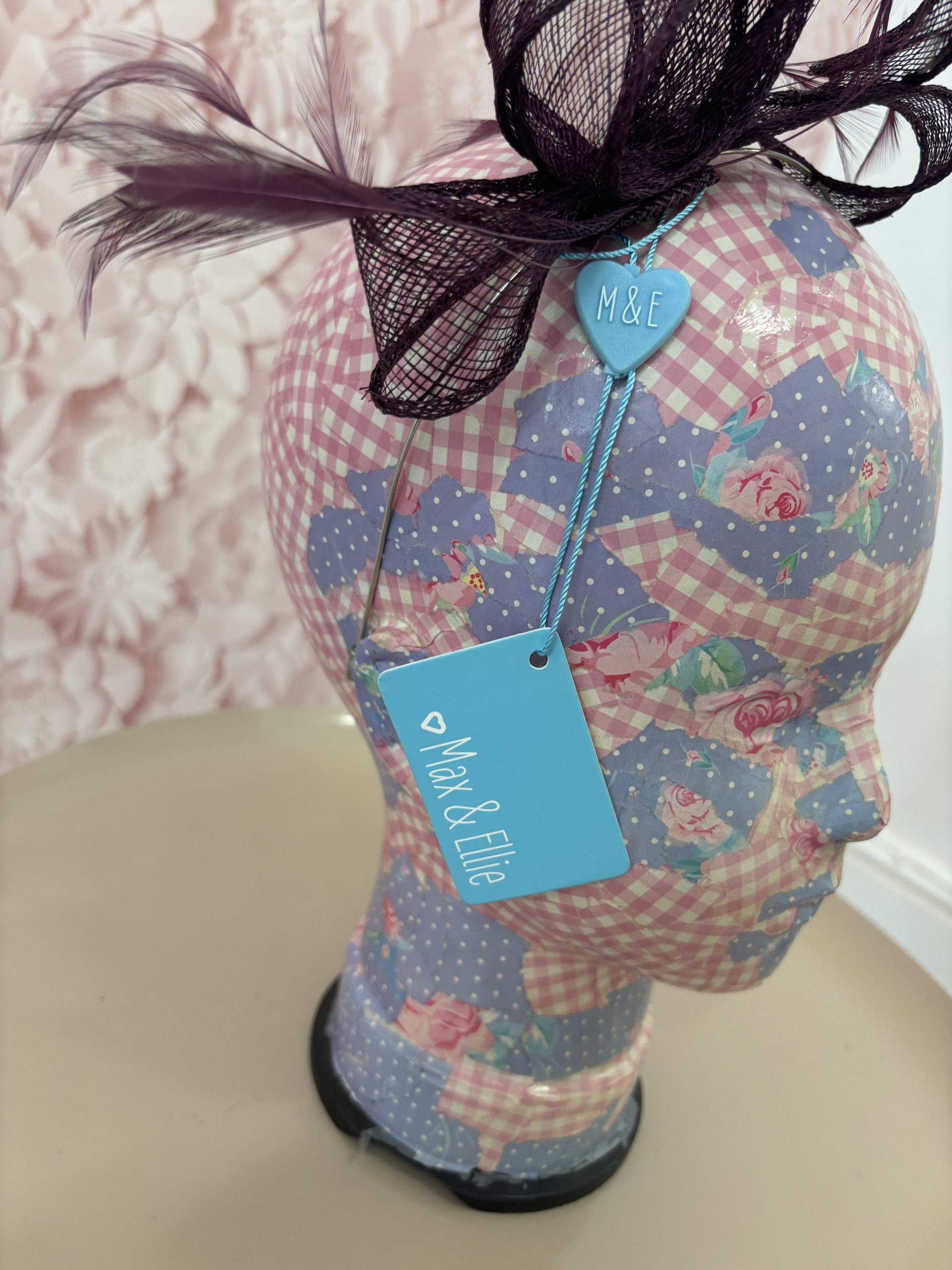 Navy Max & Ellie Fascinator with Sinamay Loops & Feather Detail -H01