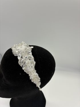 white lace BOHO style bridal headband