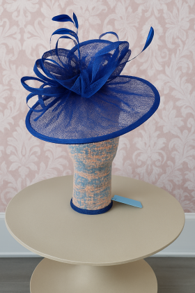 Max & Ellie Navy Sinamay Disc Fascinator – Perfect for Mothers of the Bride