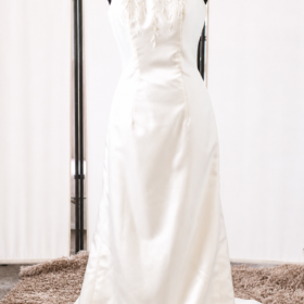 Halterneck Wedding Dress with Beaded Detail – Size 10 – WD003