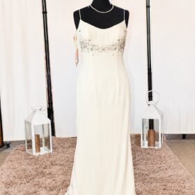 Silk Ivory Beaded Mermaid Wedding Dress – Size 12 – WD007