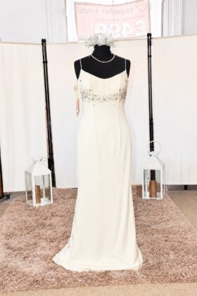 Silk Ivory Beaded Mermaid Wedding Dress – Size 12 – WD007